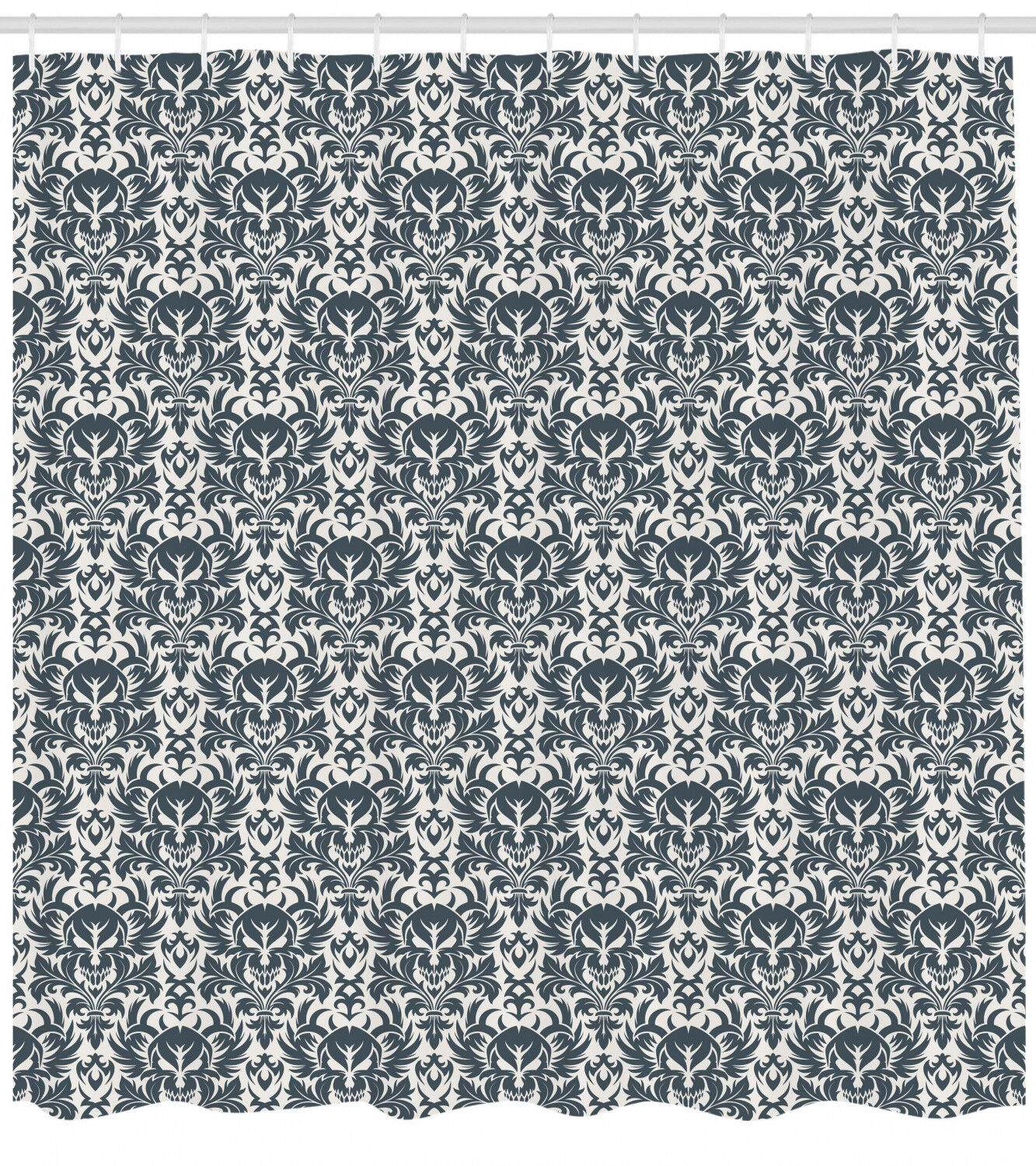 Floral And Skull Creative Design Shower Curtain For Bathroom Decor - Image 2
