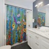 Floral Bathroom Accent with Wildflowers Dragonfly and Bee Painting Design Shower Curtain