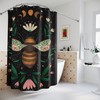 Floral Bee Dark Boho Print Shower Curtain For Botanical Bathroom Decor