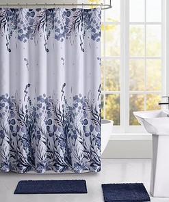 Floral Boho Free Spirit Botanical Bathroom Luxury Shower Curtain Waterproof Washable