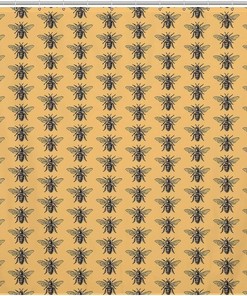 Floral Bumblebees Shower Curtain For Bathroom