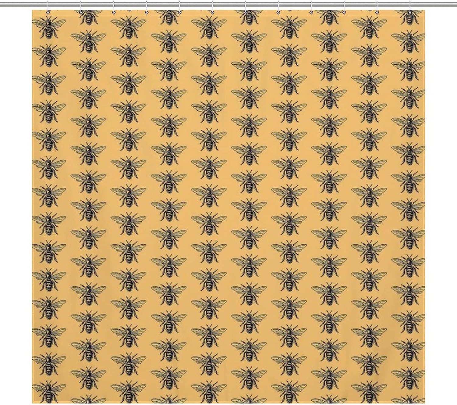 Floral Bumblebees Shower Curtain For Bathroom