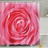 Floral Close-up Shower Curtain with Watercolor Roses in Pink for a Delicate Bathroom