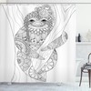 Floral Detail Sloth Shower Curtain, Add a Touch of Elegance to Your Bathroom 