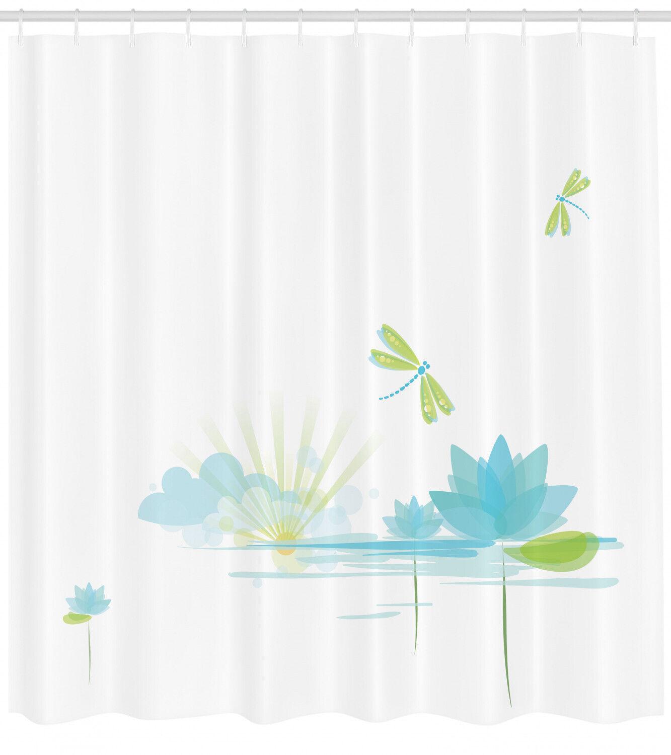 Floral Dragonfly Element Shower Curtain For Bathroom - Image 2