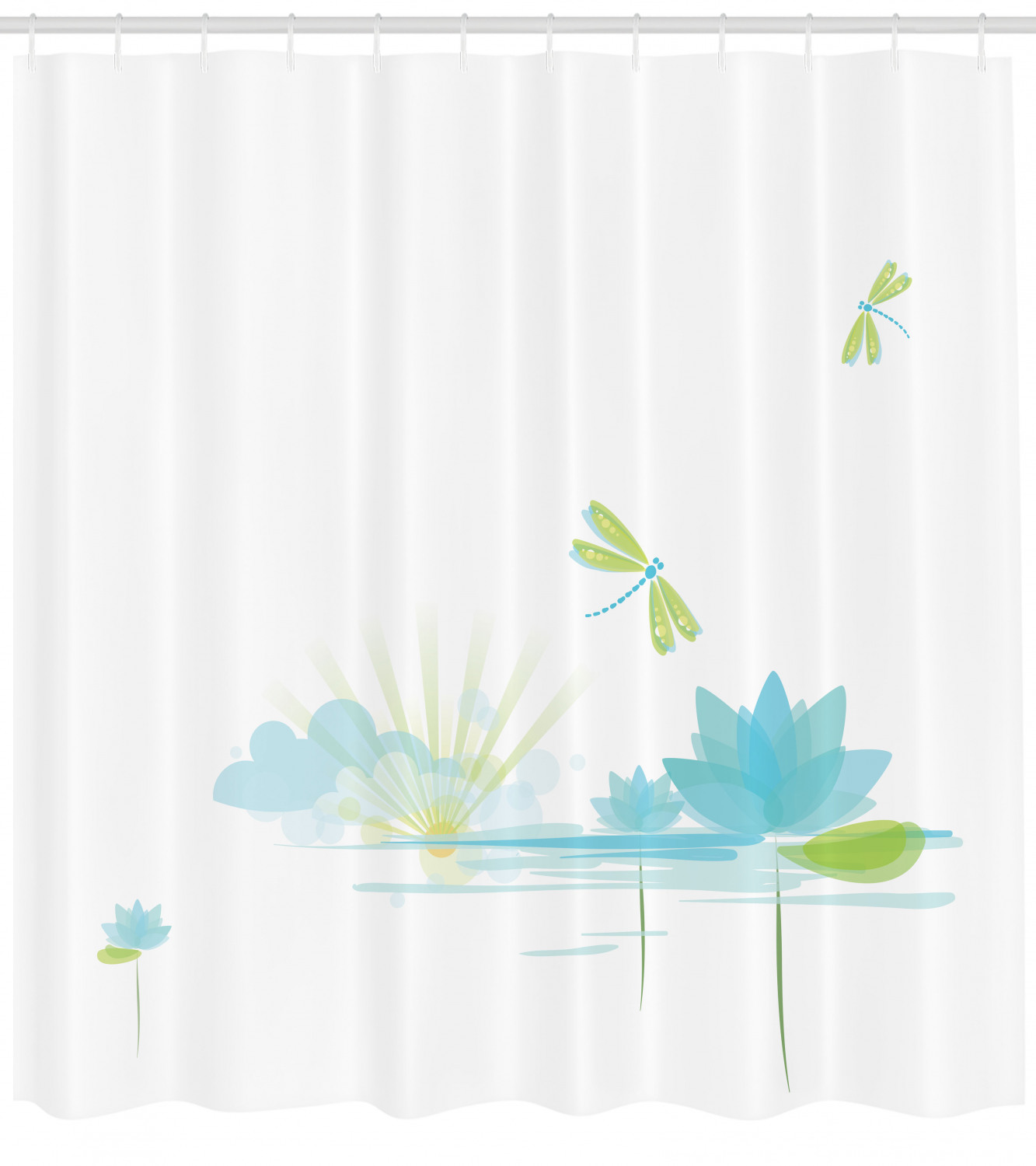 Floral Dragonfly Element Shower Curtain For Bathroom - Image 4