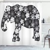 Floral Elephant Pattern Print Animal Shower Curtain For Vintage Bathroom