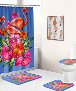 Floral Flamingo Shower Curtain For A Feminine Bathroom