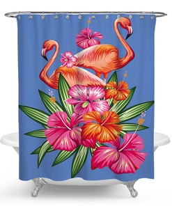 Floral Flamingo Shower Curtain For A Feminine Bathroom