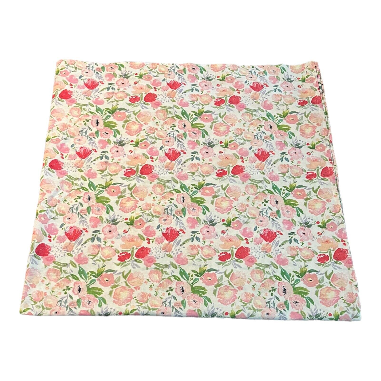 Floral Flower Cotton Fabric Shower Curtain With Hooks: Vintage Bath Accessory