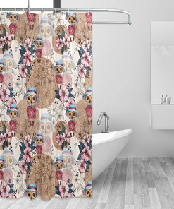 Floral Flowers and Owl Shower Curtain Modern Home Bathroom Hotel Spa Decorations Waterproof Fabric