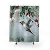 Floral Fuscia Hummingbird Shower Curtain For Bathroom Decor