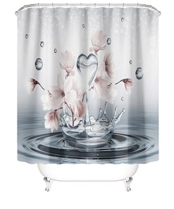 Floral Grey Shower Curtain, Simple Yet Stylish Bathroom Decor
