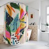 Floral Jungle Boho Flowers Custom Print Abstract Shower Curtain For An Artistic Bathroom