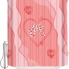 Floral Letter Ombre Lines Shower Curtain - LB Pink Love Heart Bathroom Decor