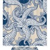 Floral Pattern Octopus Ocean Print Waterproof Shower Curtain for Bathroom