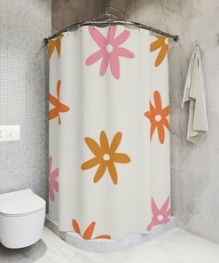 Floral Pattern Shower Curtain - Chic and Elegant Bathroom Decor