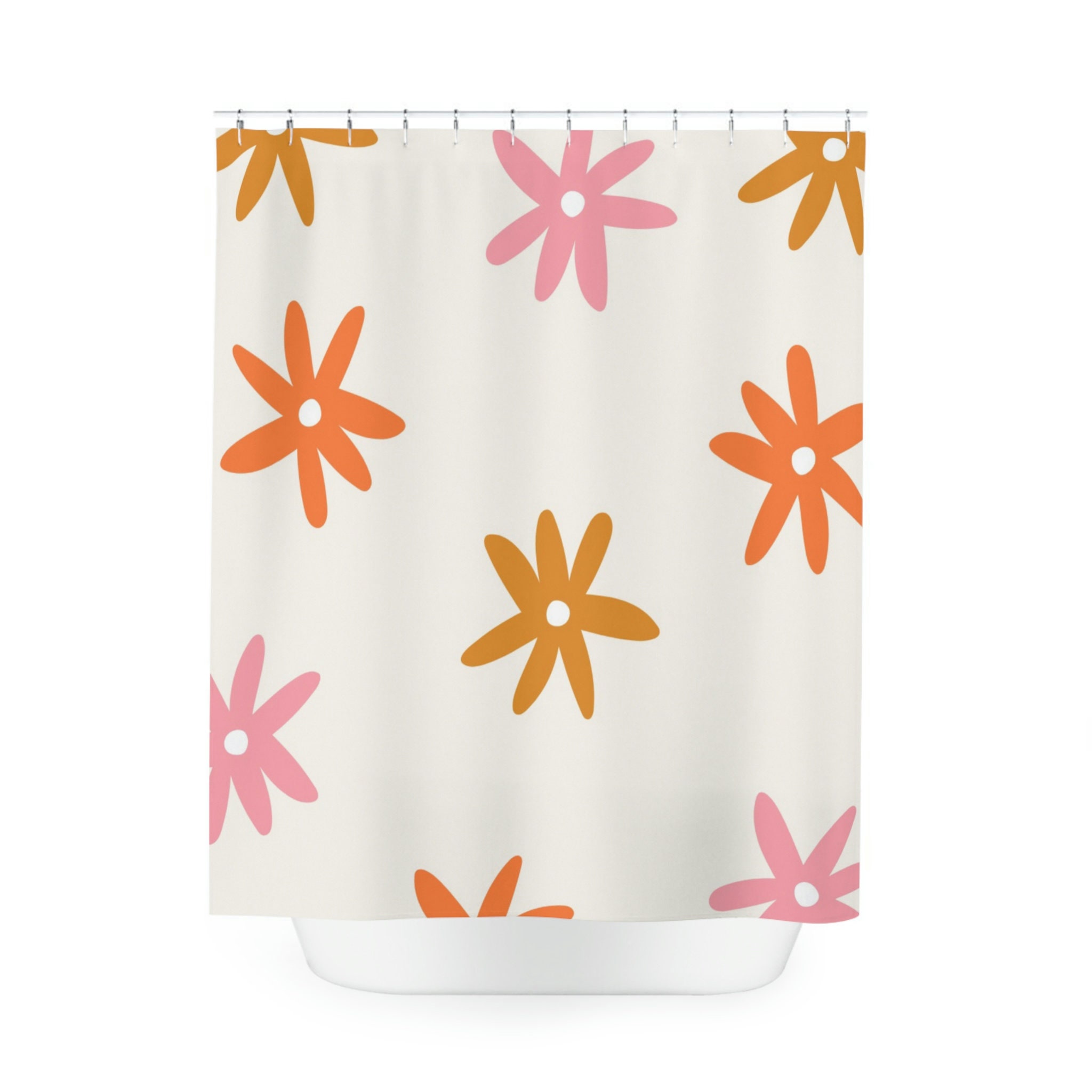 Floral Pattern Shower Curtain - Chic and Elegant Bathroom Decor