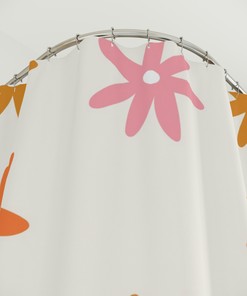 Floral Pattern Shower Curtain - Chic and Elegant Bathroom Decor