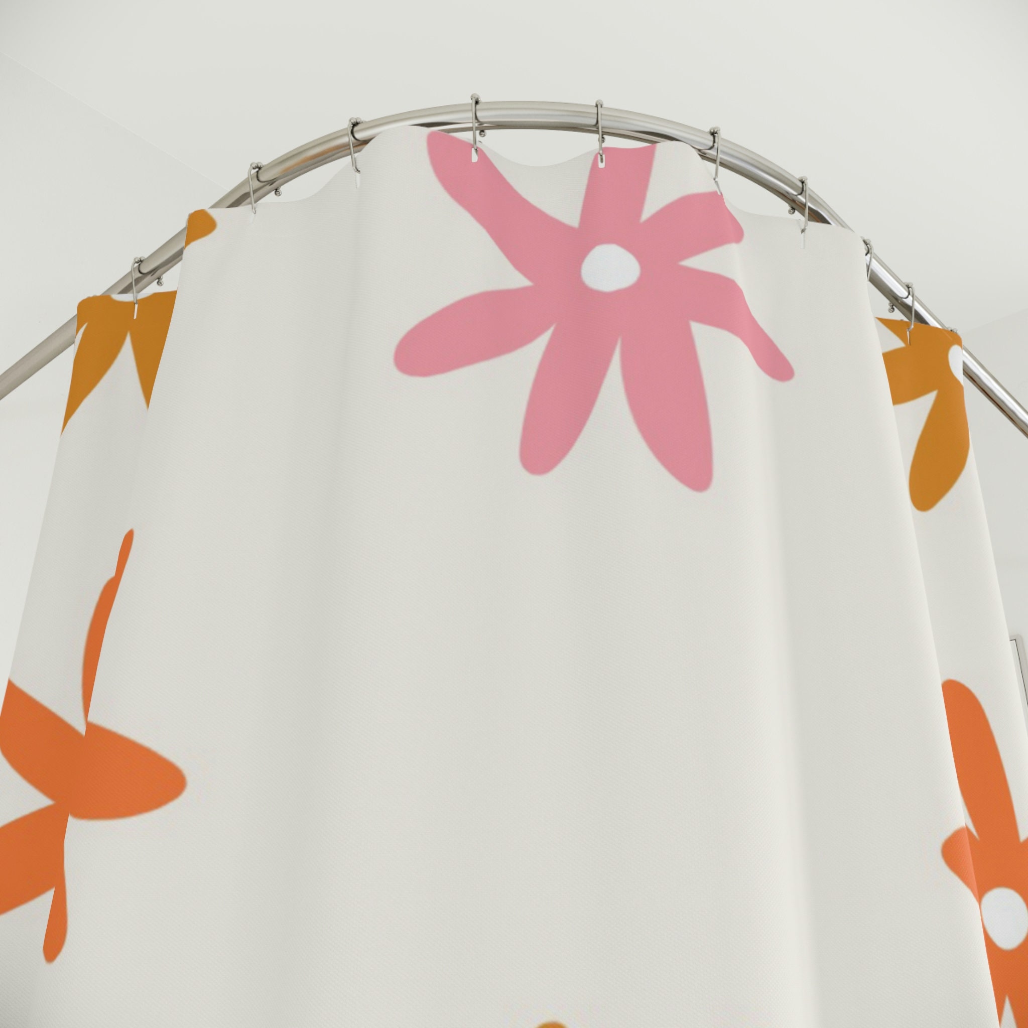 Floral Pattern Shower Curtain - Chic and Elegant Bathroom Decor