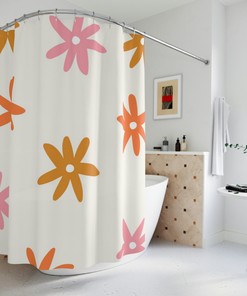 Floral Pattern Shower Curtain - Chic and Elegant Bathroom Decor