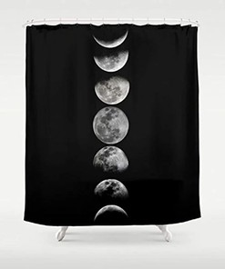 Floral Phases of the Moon Shower Curtain for a Feminine Bathroom Decor