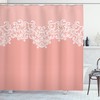 Floral Print Peach Shower Curtain - Bathroom Decor with Wedding Theme Quotes