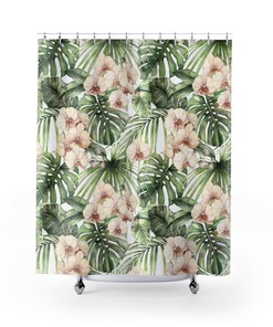 Floral Rainforest Orchid Shower Curtain for Nature-Inspired Bathroom Decor