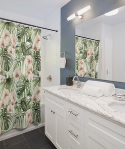 Floral Rainforest Orchid Shower Curtain for Nature-Inspired Bathroom Decor