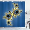 Floral Rotary Lines Fractal Shower Curtain Print For Bathroom Decor With Contemporary Design