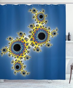 Floral Rotary Lines Fractal Shower Curtain Print For Bathroom Decor With Contemporary Design