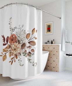 Floral Shower Curtain - Bathroom Decor Shower Curtain For Aesthetic And Functionality - Perfect Thanksgiving Gift