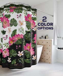Floral Shower Curtain with Two Color Options for a Stylish Bathroom