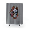 Floral Skull Print Shower Curtain For Unique Bathroom Decorr
