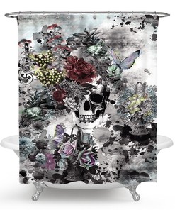 Floral Skull Print Shower Curtain - Perfect For A Unique Bathroom Look