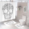 Floral Skull Vintage Bathroom Shower Curtain for a Gothic Bathroom