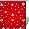 Floral Snowflake Print Fabric Shower Curtain for Subtle Winter Bathroom Decor