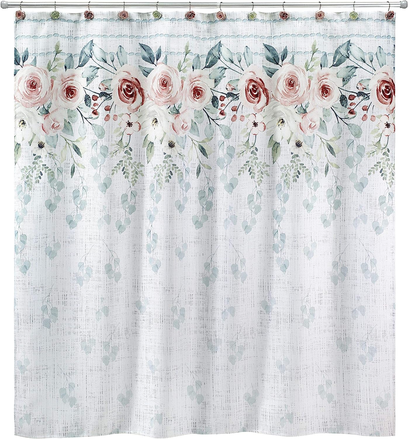 Floral Spring Garden Shower Curtain - Avantis Fabric Bathroom Accessories