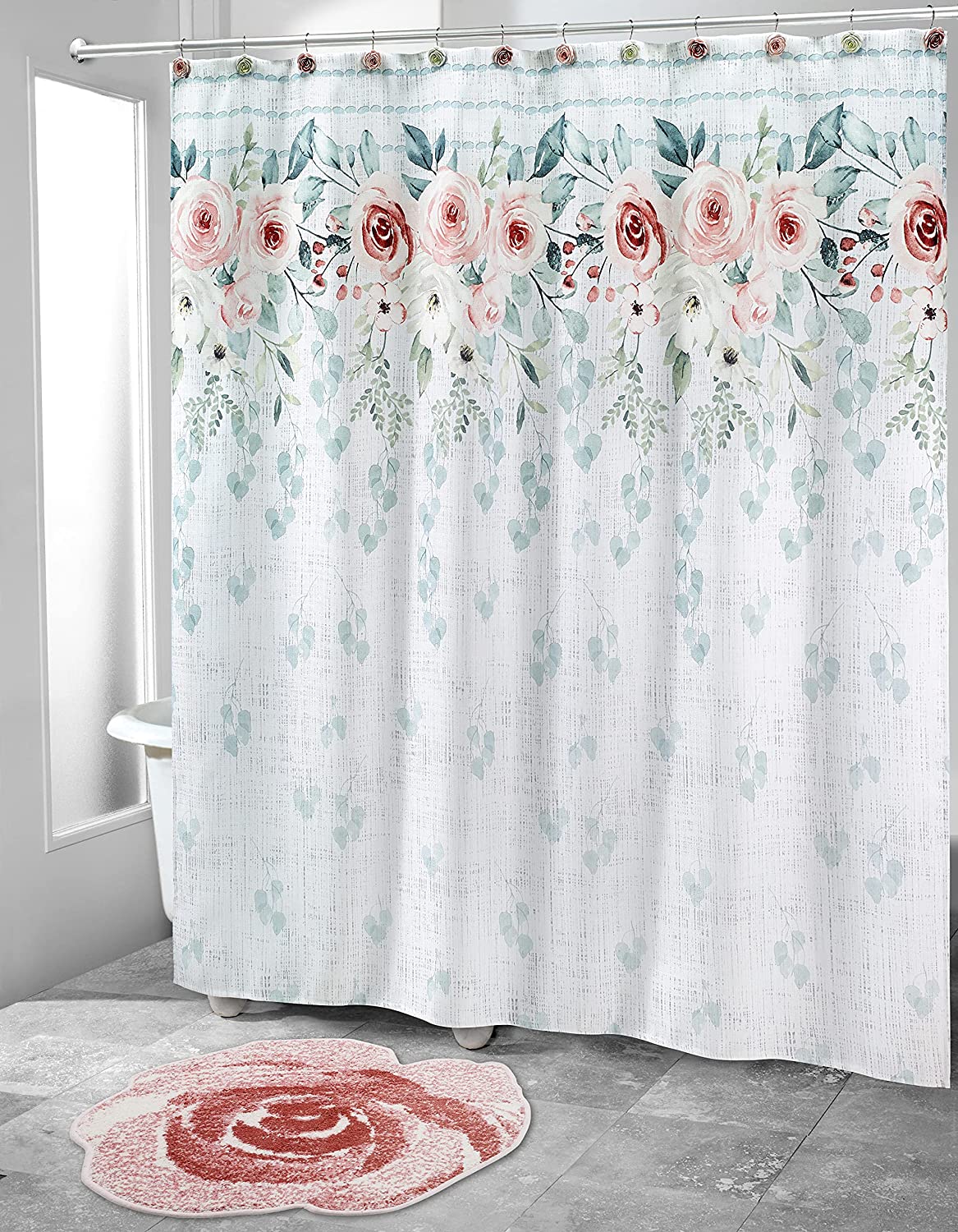 Floral Spring Garden Shower Curtain - Avantis Fabric Bathroom Accessories - Image 3