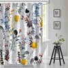 Floral Spring Shower Curtain with Yellow and Blue Botanical Print
