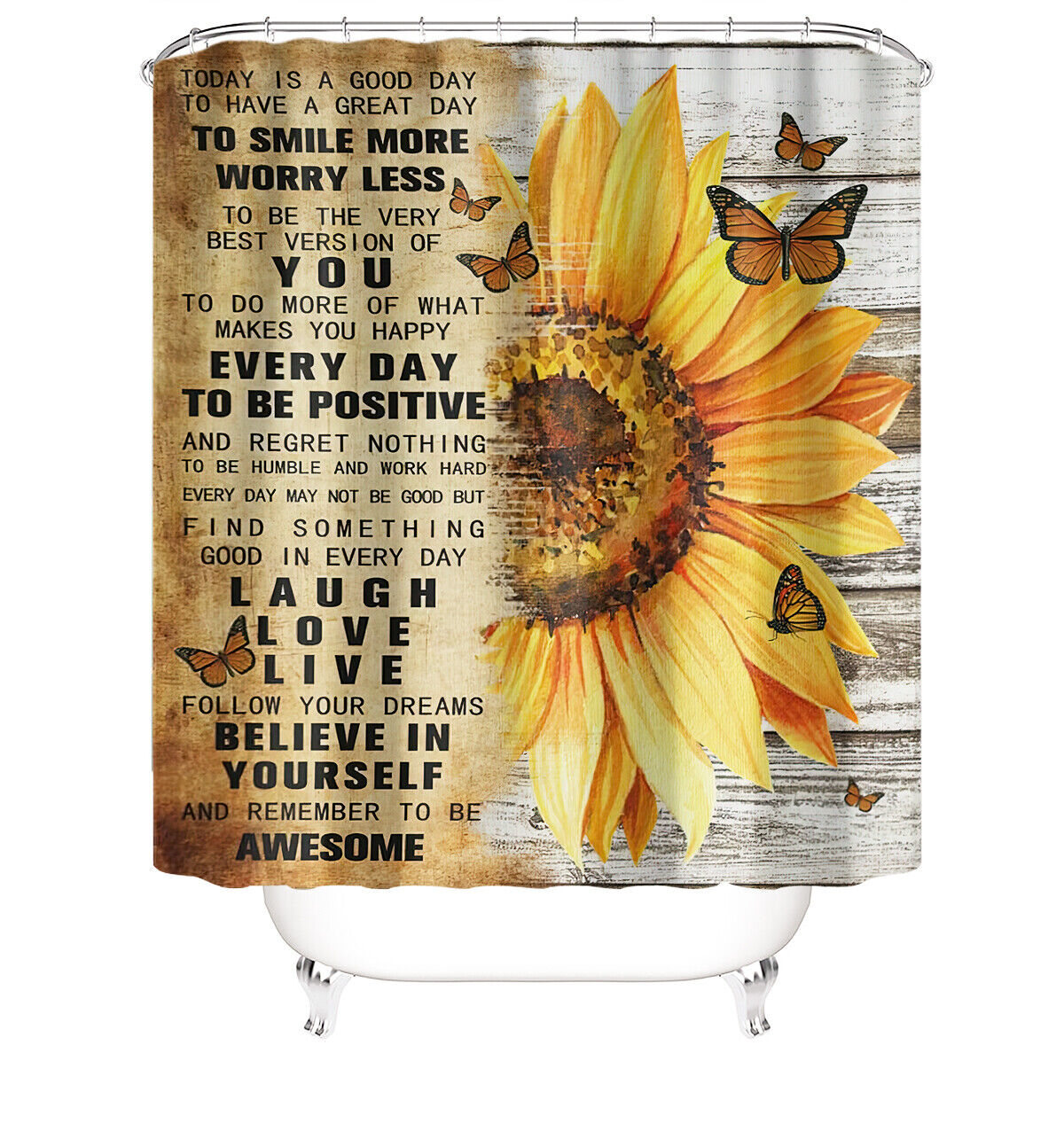 Floral Sunflower Shower Curtain for a Soft and Feminine Bathroom