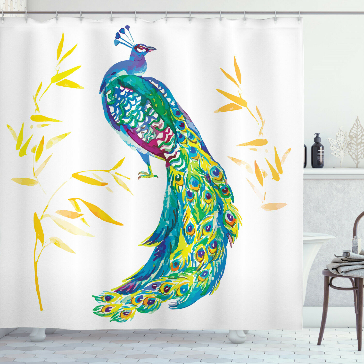 Floral Watercolor Art Print Shower Curtain for Your Bathroom - Colorful Design