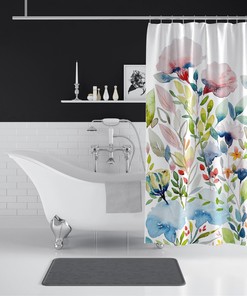 Floral Watercolor Print Garden Flowers Iii Shower Curtain - Refreshing Bathroom Decor