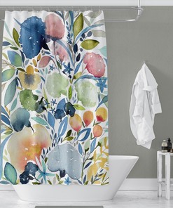 Floral Watercolor Print Garden Flowers Iv Shower Curtain - Refreshing Bathroom Decor