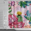 Floral Waterproof Decorative Bathroom Curtains With Cactus Flowers Shower Curtain - Succulent Plants And Natural Beauty