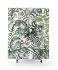 Florida Palm Fronds Shower Curtain - Tropical Bathroom Decor