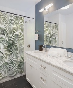 Florida Palm Fronds Shower Curtain - Tropical Bathroom Decor
