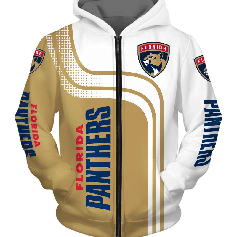 Florida Panthers All Over Print Zip Hoodie Pullover For Fans