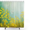 Flourishing Landscape With Daisies And Dragonflies Dragonfly Shower Curtain, Cloth Fabric Bathroom Decorr