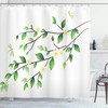 Flower And Dragonflies Print Animal Shower Curtain For Bathroom Decor